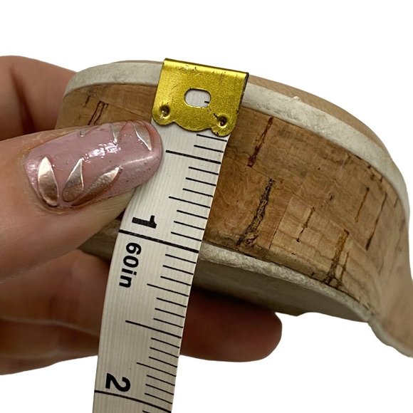 Aldo White Double Strap Slingback Sandals Open Toe Shoes Gold Hardware Women 8.5 - Picture 10 of 11